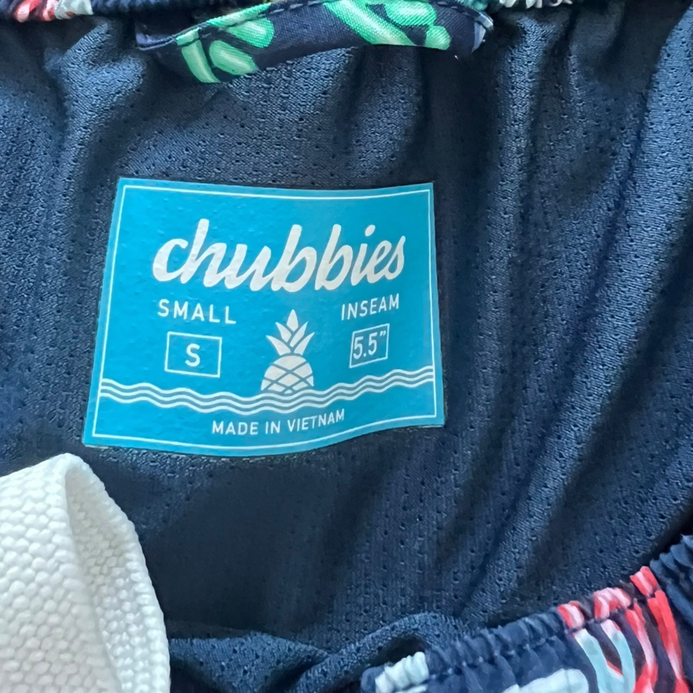 Chubbies The Neon Lights Classic Swim Trunk Navy‎ and Green Shorts Size Small - Picture 6 of 8
